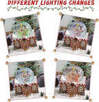 Vipush Christmas Snow Globe - Gingerbread Man Musical Snow Globe with Color Changing Led Lights, Christmas Decorations with Music Box Gifts for Girls Kids, Dog Decorations for Christmas & Birthday