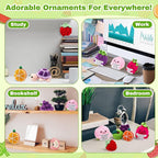 VioraWhite 18 Pcs Fruit Animals Positive Emotional Dolls Bulk Encouragement Emotional Knitted Crochet Gifts with Positive Words for Friends Coworker Decorations for Home Office