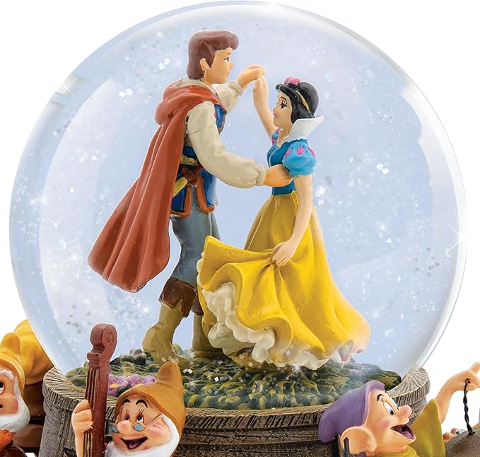 The Bradford Exchange Disney Snow White and Seven Dwarfs Musical Glitter Globe, Limited Edition Collectible, Bradford Exchange