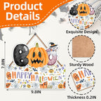 1PCS Halloween Decoration Wooden Wall Sign, Boo Hanging Sign for Front, Happy Halloween Welcome Sign, Wall Decor for Room Party Indoor Home Decor, Party Decor Supplies