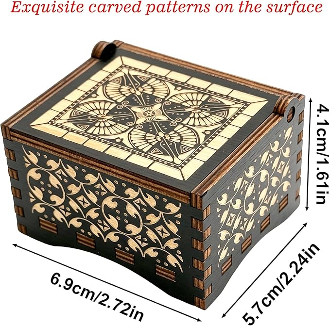 Pursuestar HowlMoving Castle-Merry Go Round of Life Wind Up Music Box, Vintage Engraved Wood Mechanism Musical Gifts for Birthday Valentine's Day Christmas Thanksgiving