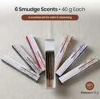 Tulasi Smudge Incense Sticks Gift Pack – 6 Scents x 40g Each – White Sage, Palo Santo, Lavender, Frankincense, Sandalwood, Rose - 48 Natural Herbal Incense for Yoga, Meditation