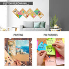 Cork Board Tiles - 8 Packs Adhesive Corkboards for Wall,Small Cork Board Decorations, CorkBoard Squares, Cork Sheet Decorative CorkBoard for Office, School & Home