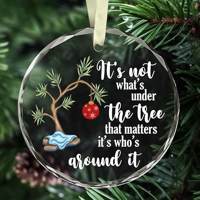 BSQUIELE Christmas Ornament Gifts for Women Men - Christmas Ornaments 2025 for Tree Decorations - Its Not What Under The Tree - Gift for Family, Coworker, Kid, Women, Men, Grandson, Granddaughter