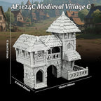 Tudor Style Village Home Tabletop Scenery – 25mm Scale High-Detail Unpainted Terrain for DND Bundle, Dungeons and Dragons RPG Accessory – Medieval Village C AF1124C