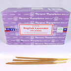 Nag Champa Incense Stick Packs - Hand Rolled & Non-Toxic - Perfect for Meditation and Yoga - Home Fragrance Gift Pack - 15g, Set of 12 Packs (English Lavender)