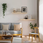 Vivelove Natural Wood Floating Shelves 36”，8 inch Deep Floating Shelf with Invisible Brackets, Unfinished Wall Shelves for Living Room, Bathroom, Kitchen, Bedroom, Home Decor, Set of 2 - Natural