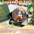 Stained Glass Snowman Ornament - Christmas Tree Decoration, Gift for Holidays