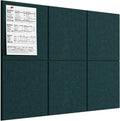 MaxGear Large Cork Board for Wall 36" x 24", Dark Green Bulletin Board, 6 Pack Felt Wall Tiles with Pushpins, Cork Boards for Office Push Pin Board Tack Board Felt Board