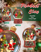 Christmas Santa Snow Globe Light up Lantern with 8 Songs, 6.69" Red Christmas Snow Globes for Kids Adults, 6H Timer & Dual Power, Snowglobes Christmas Decorations Indoor, Gifts for Women Men
