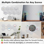 8-Pack Hexagon Felt Cork Board, 1/2" Thick Felt Bulletin Pinboard with 80 Push Pins, Adhesive Tabs, Geometric Cork Wall Tiles for Photos, Memos, Home & Office Decor (Light Grey)