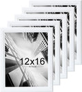 KTKDE 12x16 Picture Frame Set of 5, Wooden frames White, Vertical & Horizontal Wall Hanging for Wall Display,Studio Gallery Photo Frame for Photos, Posters & Art Prints