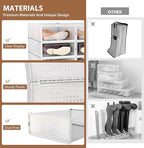 8 Pack Clear Boot Boxes Stackable, Boot Storage Boxes for Tall Boots, Shoes Box Plastic Oragnizer with Lids, Shoes Organizer Container for Closet, Under Bed Boot Storage