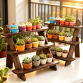 2Pcs Wooden Cupcake Stand, 3 Tier Wood Rustic Cupcake Stand, Dessert Display Stand Shelf, Buffet Risers for Table Display, Tool Free Installation Cupcake Stands for Birthday Party Decoration Supplies