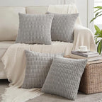 Fancy Homi 4 Packs Decorative Throw Pillow Covers for Living Room Couch Bed, Modern Farmhouse Boho Home Décor Accent Cushion Case, 22" x 22", Gray