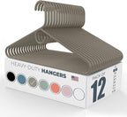 Neaties Heavy Duty Clothes Hangers 12 Pack – Made in the USA – 8lb Capacity Plastic Hangers for Adult Clothing – Durable for Pants, Coats, Jackets, or Jeans – Gray