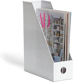 U Brands Modern Perforated Magazine Holder, Office Supplies, Metal, White, 12.2” x 3.74” x 9.65” 1 Count