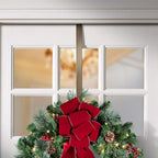 Haute Decor Adapt Adjustable Wreath Hanger, Top & Length Adjustable - Antique Brass - Over The Door Wreath Holder That Fits Almost Any Door Size