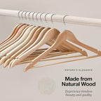 Premium Wooden Hangers 20 Pack - Durable Non Slip Coat Hangers Heavy Duty- Natural Solid Wood Hangers - Clothes Hangers with Chrome Swivel Hooks - Great for Jacket, Dress, Suit Hangers, Home-It