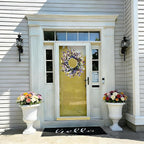 24 Inch Summer Lavender Wreath for Front Door Purple Daisy Artificial Wild Flower Greenery Leaves for All Seasons Home Wall Indoor Outdoor Window Decor