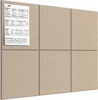 MaxGear Large Cork Board for Wall 36" x 24", Tan Bulletin Board, 6 Pack Felt Wall Tiles with Pushpins, Cork Boards for Office Pin Board Tack Board Cork Boards