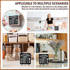 DETIHO Funny Kitchen Decor, Rustic Kitchen Decorations Wood Sign with Iron Stand, Black Wooden Box Sign for Home Dining Room - G05