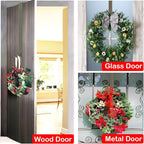 Wreath Hanger for Front Door, Adjustable from 15" to 25" Wreath Door Hanger for Christmas Fall Wreaths Decorations Hook, Brushed Nickel