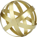 Gold Decor for Living Room Bedroom Bookshelf Coffee Table, Modern Style Figurine Decorative Ornaments Home Decor for Shelves (4.5" Modern Decorative Ball)