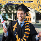 Canlierr Graduation Leis Class of 2026 Grad Ribbon Leis Double Braided Necklace Hawaiian Flower Garland with Heart Kukui Nut for Man Woman Graduation Party Supplies