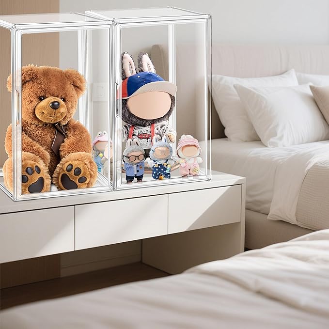 1 Pack Extra XXXXX-Large Tall Boot Storage 13.8”x 12.2”x 23.6" Acrylic Display Case Long Tall Boot Shoe Storage Box Clear Giant Figure Collection Showcase with Magnetic Lid