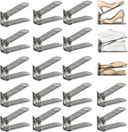 Shoe Slots Organizer, Clear Shoe Stacker, Adjustable Level Shoe Rack,Storage Space Saver for Sneakers Display (Grey Transparent, 20Pack)