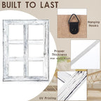 Thyle 6 Pcs Wooden Window Frame Wall Decor Rustic Wall Decor 15.75" x 11.81" White Wooden Decorations for Vintage Home Living Room Bedroom Bathroom Country Farmhouse