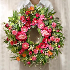 Waipfaru Spring Wreaths for Front Door, 26" Large Spring Summer Easter Wreaths for Front Door with Rose Peony Tulip Magnolia, All Seasons for Indoor Outdoor Farmhouse Home Porch Wall Window Decor