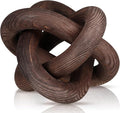 Yalikop 3 Link Wood Knot Decor Rustic Home Décor Accents Hand Carved Coffee Table Decoration, Boho Chain Link Decoration, Modern Shelf, Rustic Objects for Home Living Room Bedroom(Black Walnut)