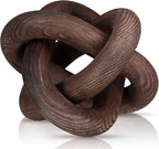 Yalikop 3 Link Wood Knot Decor Rustic Home Décor Accents Hand Carved Coffee Table Decoration, Boho Chain Link Decoration, Modern Shelf, Rustic Objects for Home Living Room Bedroom(Black Walnut)