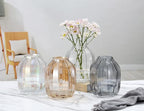 Large Clear Glass Ribbed Vase - 8.0" Decorative Tall Vase for Home Table Centerpieces and Farmhouse