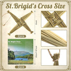 Kathfly 2 Pcs St. Brigid's Wall Cross and Card Irish Gift Saint Brigid's Cross History Card Irish Blessing Gift Ireland Hanging Wall Traditional Decor for Celtic Imbolc Home(6 in,Fresh,Green)
