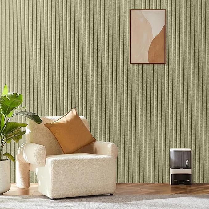 Large Cork Board for Office, 8 Pack Felt Wall Tiles with Slat Wall Paneling and Safe Removable Adhesive Tabs, Felt Bulletin Board Pin Board Cork Boards for Walls - Sage Green