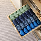 4 Pack 96-Cell Fabric Sock Organizer and Tie Organizer For Men - Fabric Foldable Drawer Divider for Socks, Underwear, Ties and Belts - Foldable, Multi-Cell Design, Space-Saving (Grey)