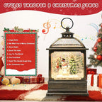 Christmas Snow Globe Lantern with Snowman 8 Music Songs & 6H Timer Water Snow Globe Lantern USB & Battery Operated for Christmas Festival Decorations Gifts (Snowman)