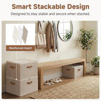 StorageWorks 2 Pack Shoe Organizer for Closet, Foldable Shoe Storage Box with Adjustable Dividers, Shoe Boxes Organizer for Entryway, Closet Shoes Organizer for Sandals, Sneakers, Fits 32 Pairs, Taupe