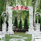 JUOPZKENN Artificial Rose Flower Swag, Wedding Arch Flowers 25in Decorative Swag Pink Peony Decorative Floral Swags Green Leaves Chair Back Flower for Wedding Arch Front Door Wall Decor(#1)