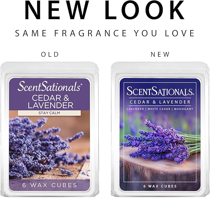 ScentSationals Cedar & Lavender Scented Wax Melts - Lavender, White Cedar, & Mahogany, 10oz (24 Cubes)