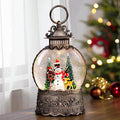 Christmas Snow Globes Lantern with Music, Snowman Snow Globes with Swirling Glitter Effects, USB/Battery Powered with 6-Hour Timer, Christmas Decorations