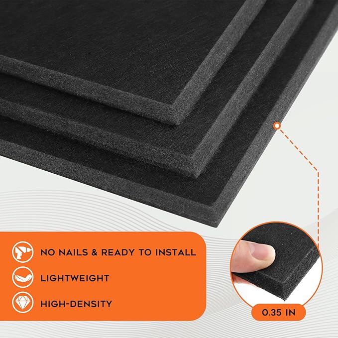 xydstay Felt Bulletin Board, Large Cork Board 36"x 24", 6 Pack Felt Wall Tiles with 35 Pcs Pushpins, Pin Boards for Office, Home & Classroom
