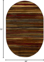 Unique Loom Barista Collection Area Rug - Icatu (4' 1" x 6' 1" Oval, Beige/Brown)