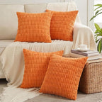 Fancy Homi 4 Packs Decorative Throw Pillow Covers for Living Room Couch Bed, Modern Farmhouse Boho Home Décor Accent Cushion Case, 20" x 20", Orange
