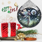 Stained Glass Dandelion Fairy Christmas Ornament - Holiday Home Decor - Tree Decoration - Gift Exchange Present Ideas