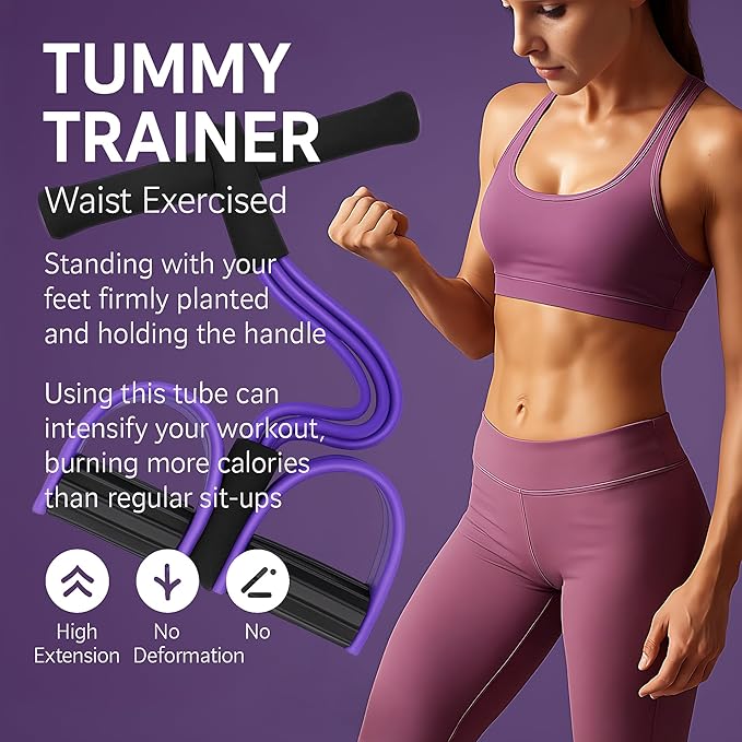 Premium 6 Tube Resistance Band – Powerful, Visible Results with Safe Low-Impact Design | Multifunction Pedal Resistance Band | Home Gym Equipment for Women | 30-Day Support