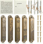 MAGICLULU 5-Pack Door Mezuzah with Kosher Scroll, Screw Mount Metal Mezuzah Case - 3.54 Inch Tall Jewish Mitzvah Mezuza Plaque for Front Doorpost Entrance, Religious Housewarming Gift